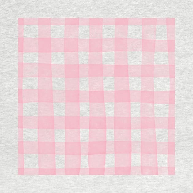 Pink Plaid Watercolor Gingham by MollyFergusonArt